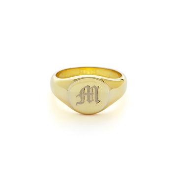 Block signet ring (gold or silver)