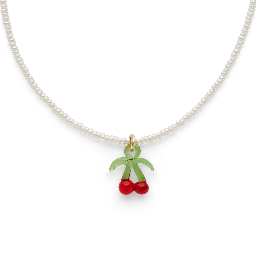 Camp cherry pearl necklace