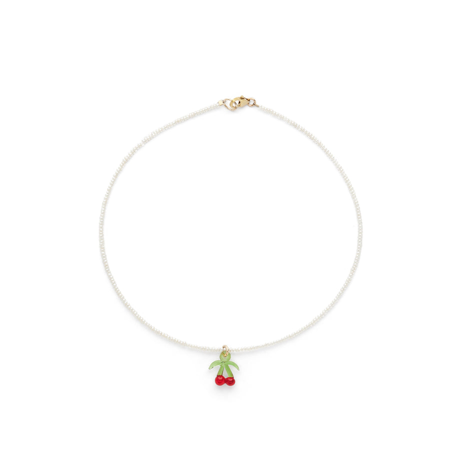 Camp cherry pearl necklace