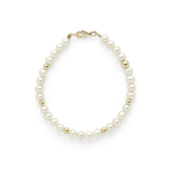 Diana gold bead + pearl bracelet