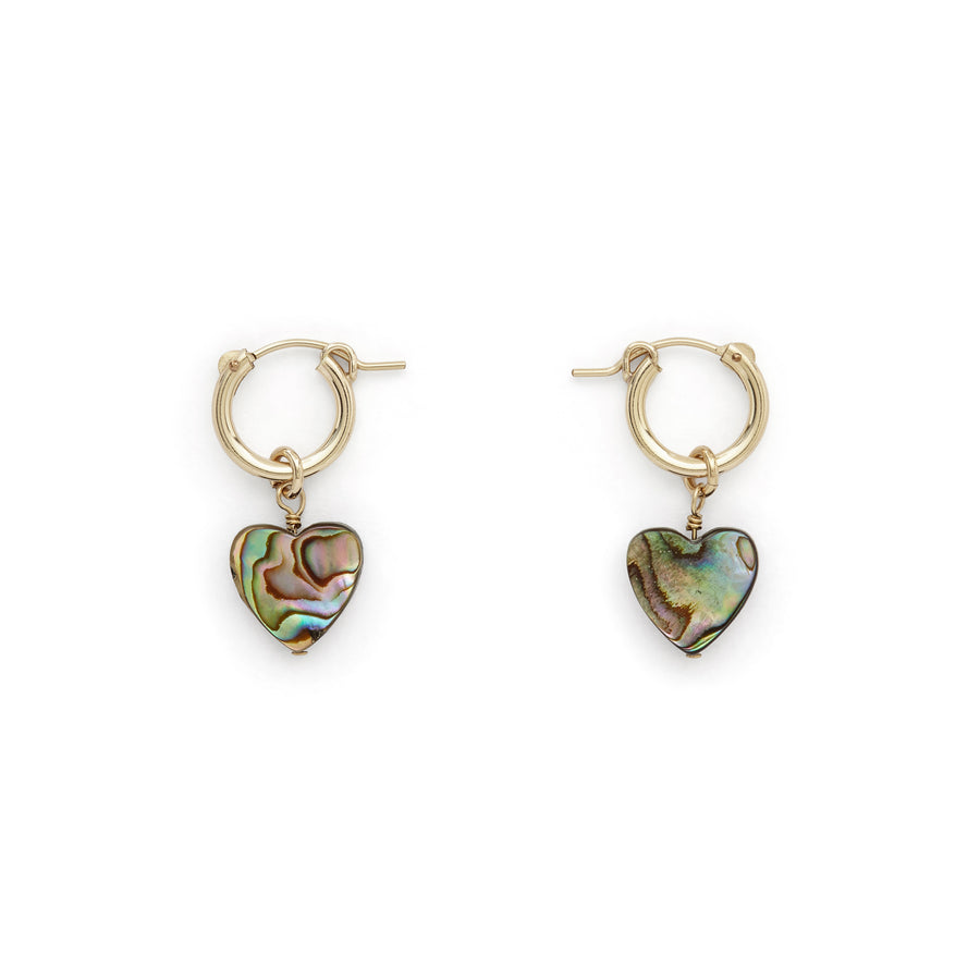 Lake abalone hoop earrings