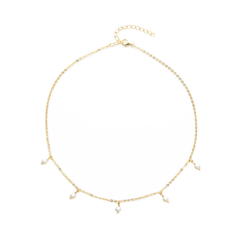Rogers freshwater pearl choker or necklace (gold or silver)