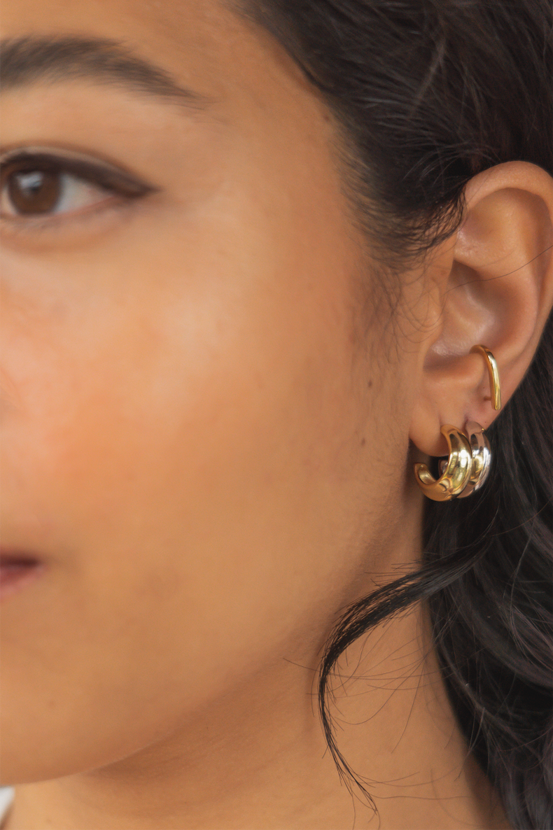 Kem hoop earrings and suspender (gold or silver)