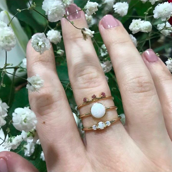 Lily ring (pink tourmaline)