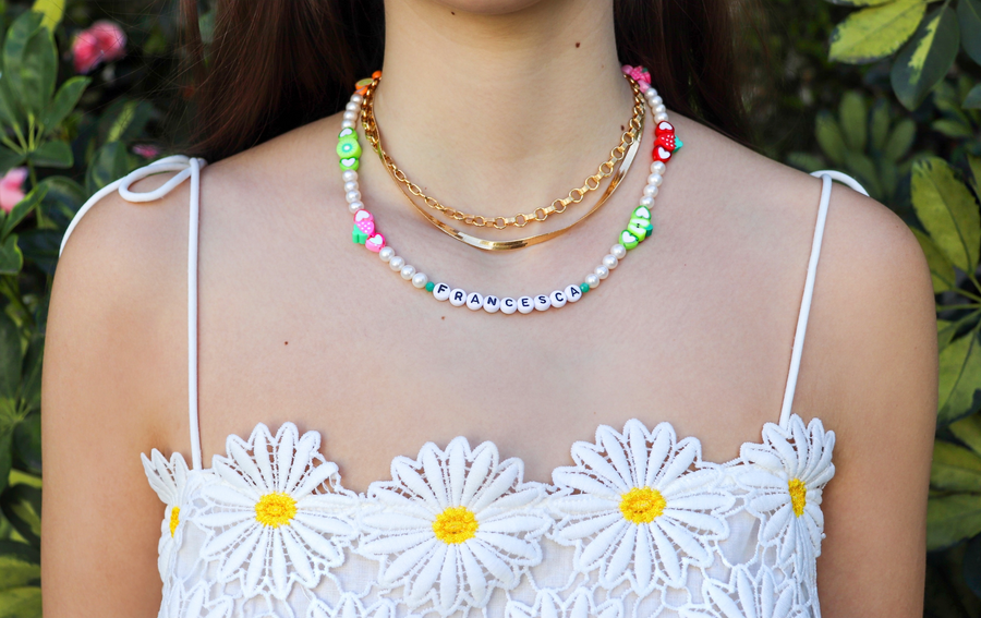 Clover herringbone necklace
